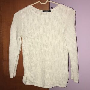 White knitted sweater
